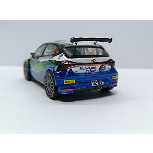 Miniatura personalizada base IXO RPT038 do Hyundai i20 Rally2 #32 - 45º classificado Rally Monte-Carlo 2023 - William Creighton/Liam Regan