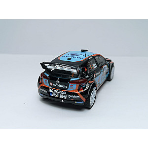 Miniatura personalizada base IXO RPT037 do Hyundai i20 R5 #4 - 4º classificado Rally Vinho da Madeira 2020 - Bruno Magalhães/ Carlos Magalhães