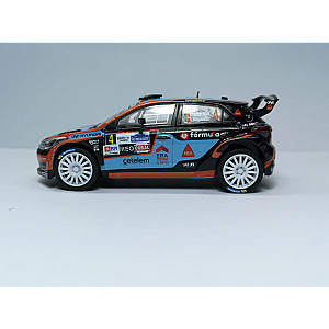 Miniatura personalizada base IXO RPT037 do Hyundai i20 R5 #4 - 4º classificado Rally Vinho da Madeira 2020 - Bruno Magalhães/ Carlos Magalhães