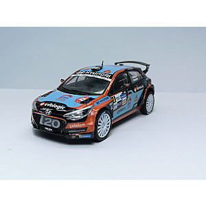 Miniatura personalizada base IXO RPT037 do Hyundai i20 R5 #4 - 4º classificado Rally Vinho da Madeira 2020 - Bruno Magalhães/ Carlos Magalhães