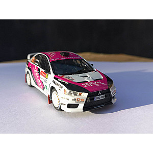 Miniatura personalizada base IXO do Mitsubishi Lancer EVO X #85 - 57º classificado Rali de Portugal 2014 - Francisco Teixeira/ Jorge Carvalho