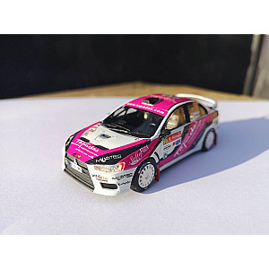 Miniatura personalizada base IXO do Mitsubishi Lancer EVO X #96 - 53º classificado Rali de Portugal 2015 - Francisco Teixeira/ João Serôdio