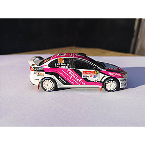 Miniatura personalizada base IXO do Mitsubishi Lancer EVO X #96 - 53º classificado Rali de Portugal 2015 - Francisco Teixeira/ João Serôdio