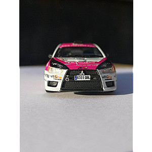 Miniatura personalizada base IXO do Mitsubishi Lancer EVO X #96 - 53º classificado Rali de Portugal 2015 - Francisco Teixeira/ João Serôdio