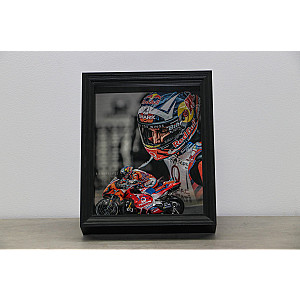 1:18 diecast model frame 3D - 20x25 cms - Johann Zarco