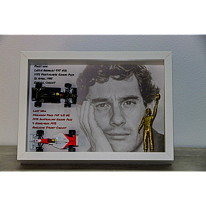 Quadro 20x30 cm - F1 Legends - Ayrton Senna Forever with 3D Senna