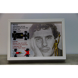 Quadro 20x30 cm - F1 Legends - Ayrton Senna Forever with 3D Senna