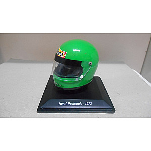 Mini capacete à escala 1/5 da Spark do piloto Henri Pescarolo referente à época de F1 de 1972