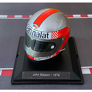 Mini capacete à escala 1/5 da Spark do piloto John Watson referente à época de F1 de 1978