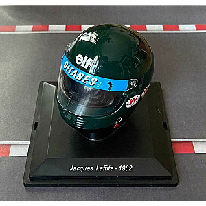 Mini capacete à escala 1/5 da Spark do piloto Jacques Laffite referente à época de F1 de 1982