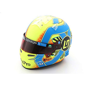 Mini Helmet à escala 1/5 da Spark do piloto Lando Norris referente à época de F1 de 2022