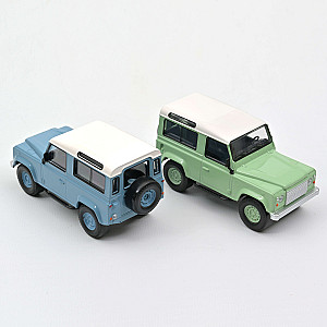 Land Rover Defender 1995 da Norev na cor azul & branco