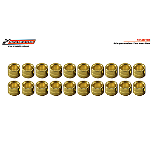 Espaçadores em bronze de 3mm da Scaleauto para eixos de 3mm. Embalagem com 20 unidades