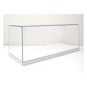 Caixa acrílica, com base branca, para exposição de miniatura à escala 1/24