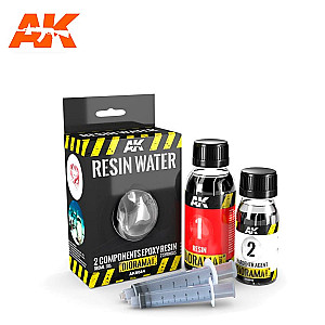 Resin water 2 components epoxy resin 180ml da AK Interactive - Simula água para os seus dioramas