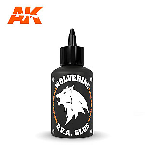 Wolverine P.V.A. Glue da AK Interactive - Cola branca de alta qualidade e alta resistência com acelerador de secagem