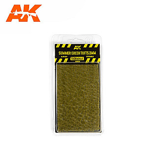 Summer green tufts 2mm da AK Interactive - Plantas para recriar ou complementar ambientes realistas nos seus dioramas