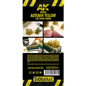 Autumn yellow shrubberies 1:35 / 75mm / 90mm da AK Interactive - para fornecer variedade e alcançar densidade em qualquer terreno