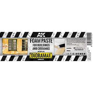 Foam texturizer and sealer da AK Interactive – for buildings and dioramas - É uma pasta fina destinada a vedar qualquer tipo de espuma. Pote de 250ml