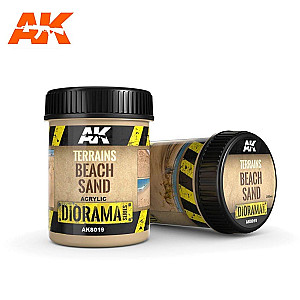 Terrains beach sand da AK Interactive - Para recriar áreas de praia como as praias da Normandia ou no Pacífico. Pote de 250ml