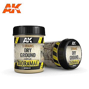 Terrains dry ground da AK Interactive - Para recriar qualquer solo seco ou superfície natural árida. Pote de 250ml