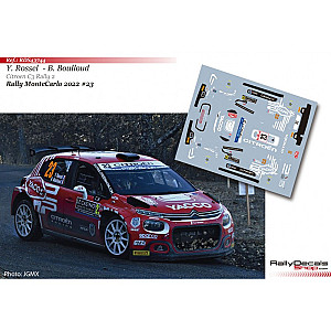 Decalque, RDS, Yohan Rossel - Citroen C3 Rally 2 - Rally Monte-Carlo 2022