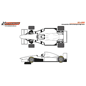 Kit branco do Formula 1 90-97 com nariz alto da Scaleauto à escala 1/32