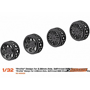 Jante 3D BBS para eixo 2.38mm da Scaleauto com as dimensões 16.5x8mm