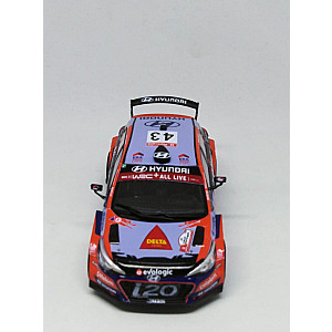 Miniatura personalizada base IXO Hyundai I20 R5 - Bruno Magalhães & Carlos Magalhães - Rally de Portugal 2021.