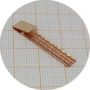 Palheta Standard dureza média, 0.65mm espessura, em cobre p/escala 1/24 - pack 10 unidades + 4 clips