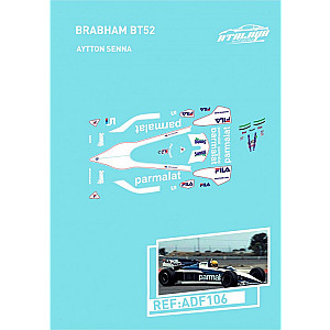 Decalque 1/32 completo da Atalaya Decals para NSR F1 86-89 Brabham BT52 de Ayrton Senna 1983