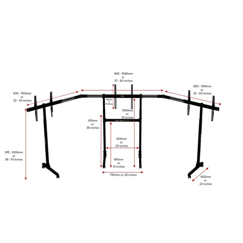 Free Standing Triple Monitor Stand (6)