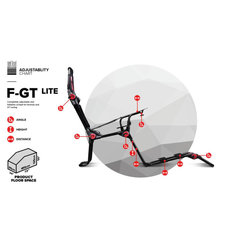 Next Level Racing® F-GT Lite Formula and GT Foldable Simulator Cockpit 11