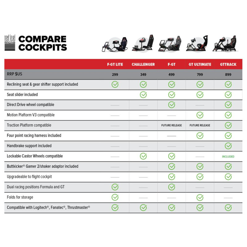 Next Level Racing® F-GT Lite Formula and GT Foldable Simulator Cockpit 13