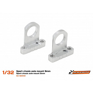 Suporte de eixos 9mm em alumínio CNC da Scaleauto para chassis Sport