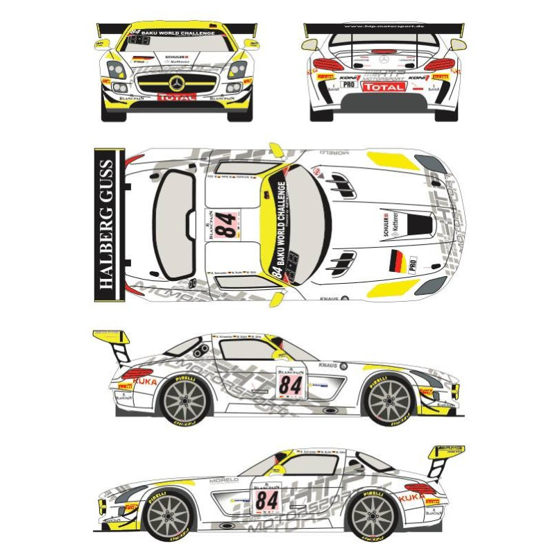 Decalque 1/24 Mercedes SLS AMG GT3 nº 84 24 Horas Spa Francorchamps 2013