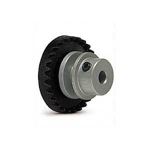 Cremalheira Slot.it 27z motor in-line -STEP 2- Alumínio para eixo 2.38mm (3/32"). Fixada mediante parafuso allen M2