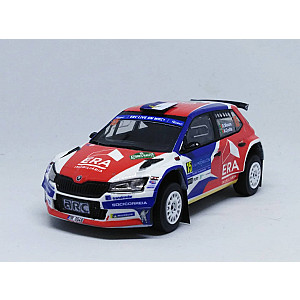 Miniatura personalizada RPT013 base IXO Skoda Fabia Rally2 EVO #15 - Ricardo Moura/ António Costa - Rally dos Açores 2022.  