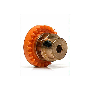 Cremalheira 25z. motor in-line -STEP 2- Bronze para eixo 2.38mm (3/32"). Fixada mediante parafuso allen M2