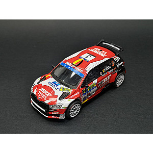 Miniatura personalizada RPT056 base em resina da Merikits do Skoda Fabia RS Rally2 #3 - 9º classificado Rally Islas Canárias 2023 - Efrén Llarena/ Sara Férnandez