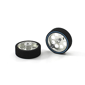 Roda espuma 23.5x8mm Hardcomp para Eixo de 3mm. Jante em alumínio ø19mm