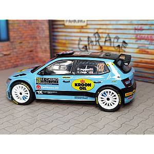 Miniatura personalizada RPT064 base IXO Skoda Fabia Rally2 EVO #28 - 15º lugar Rally Monte-Carlo 2023 - Chris Ingram/ Craig Drew