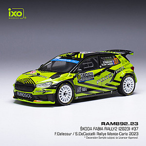 IXO 1:43 IXORAM892 Skoda Fabia RS Rally2 #37 - 19º classificado Rali Monte-Carlo 2023 - François Delecour/ Sabrina De Castelli