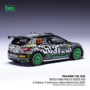 IXO 1:43 IXORAM918 Skoda Fabia RS Rally2 #22 - 14º classificado Rali Monte-Carlo 2023 -  Oliver Solberg/ Elliott Edmondson