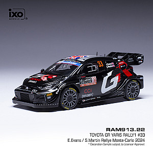 IXO 1:43 IXORAM913 Toyota GR Yaris Rally1 Hybrid #33 - 3º classificado rali de Monte-Carlo 2024 - Elfyn Evans & Scott Martin