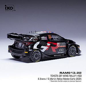 IXO 1:43 IXORAM913 Toyota GR Yaris Rally1 Hybrid #33 - 3º classificado rali de Monte-Carlo 2024 - Elfyn Evans & Scott Martin