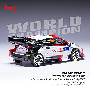 IXO 1:43 IXORAM908 Toyota GR Yaris Rally1 Hybrid #69 - 2º classificado no rali da Europa Central 2023 - Kalle Rovanperä & Jonne Halttunen