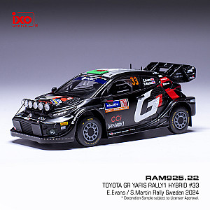 IXO 1:43 IXORAM925 Toyota GR Yaris Rally1 Hybrid #33 - 2º classificado Rali Suécia 2024 - Elfyn Evans/ Scott Martin