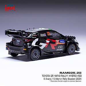 IXO 1:43 IXORAM925 Toyota GR Yaris Rally1 Hybrid #33 - 2º classificado Rali Suécia 2024 - Elfyn Evans/ Scott Martin