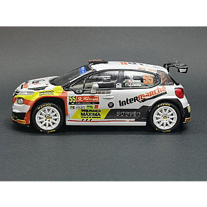 Miniatura personalizada RPT053 base IXO do Citröen C3 Rally2 #55 - Rally de Portugal 2023 - Bernardo Sousa/ José Janela